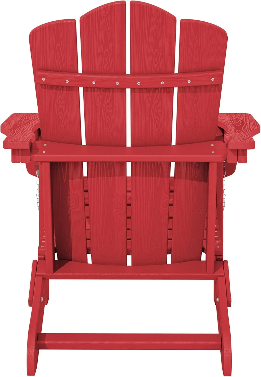 KINGYES Folding Adirondack Chair Set of 2, HDPE All-Weather Folding Adirondack Chair, Light Red