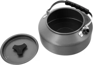 Kisangel Compact Camping Tea Kettle Portable Stovetop Pot Aluminum Pot Outdoor Cooking Tool