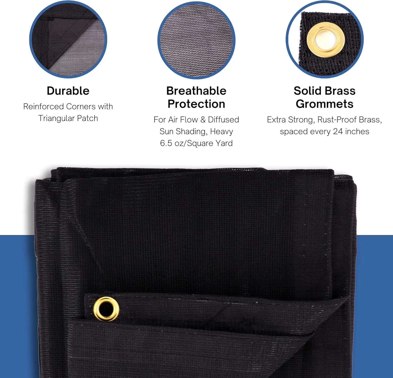 Kotap 8-ft x 10-ft Heavy-Duty 6.5 Oz Black Mesh Shade/Truck Tarp, Item: MESH-0810