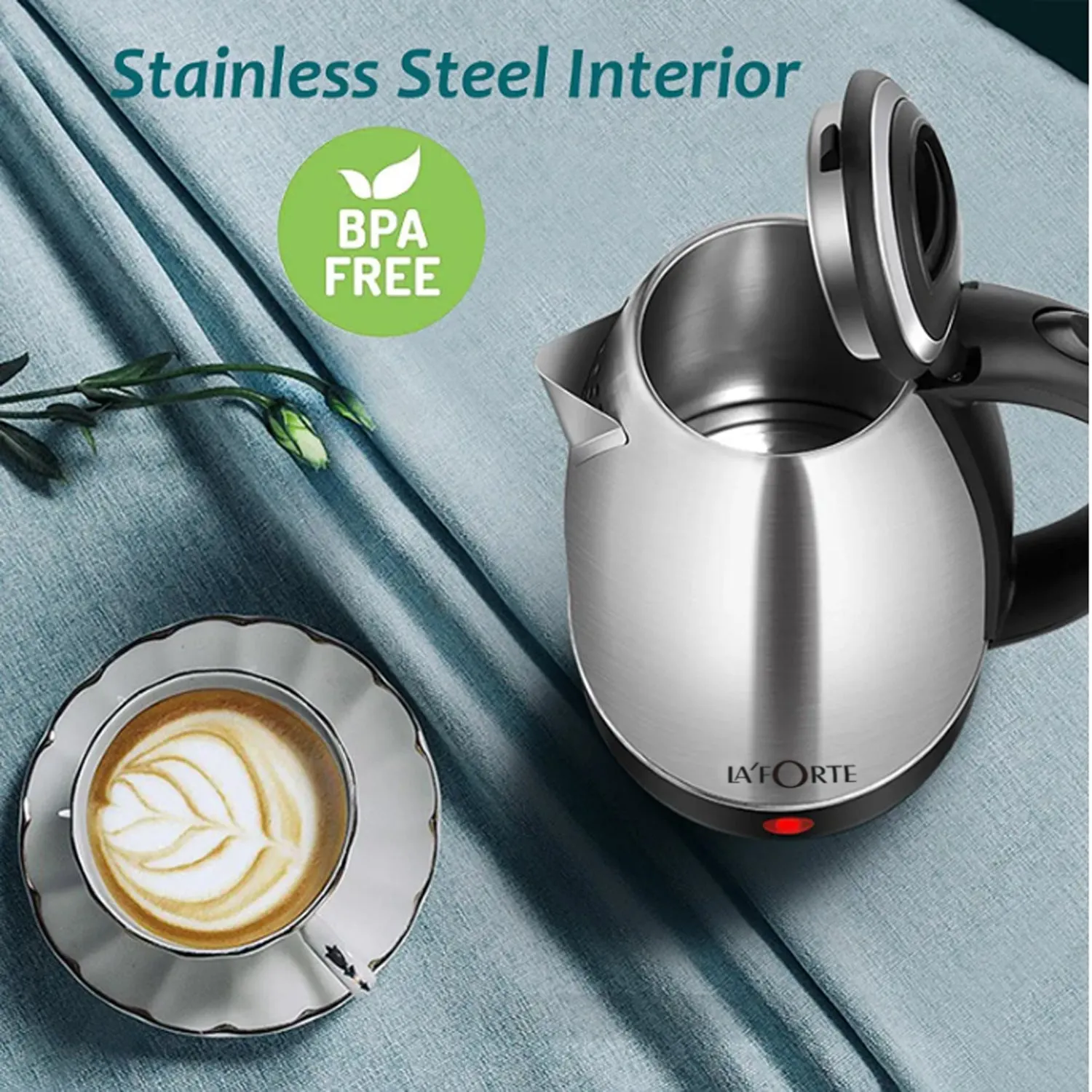 LA' FORTE Stainless Steel Electric Kettle 1.8 Ltr 1500 W EKLF002