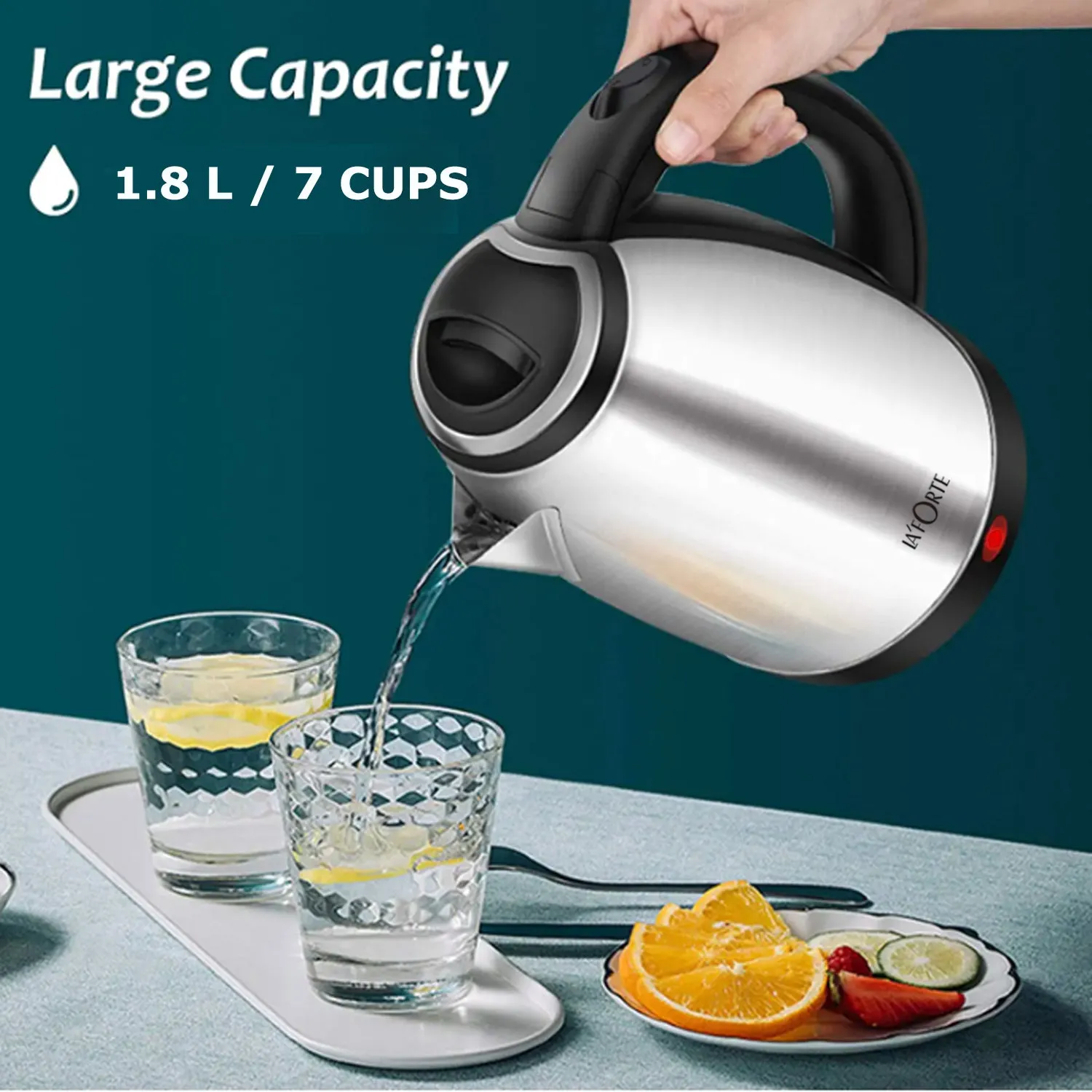 LA' FORTE Stainless Steel Electric Kettle 1.8 Ltr 1500 W EKLF002