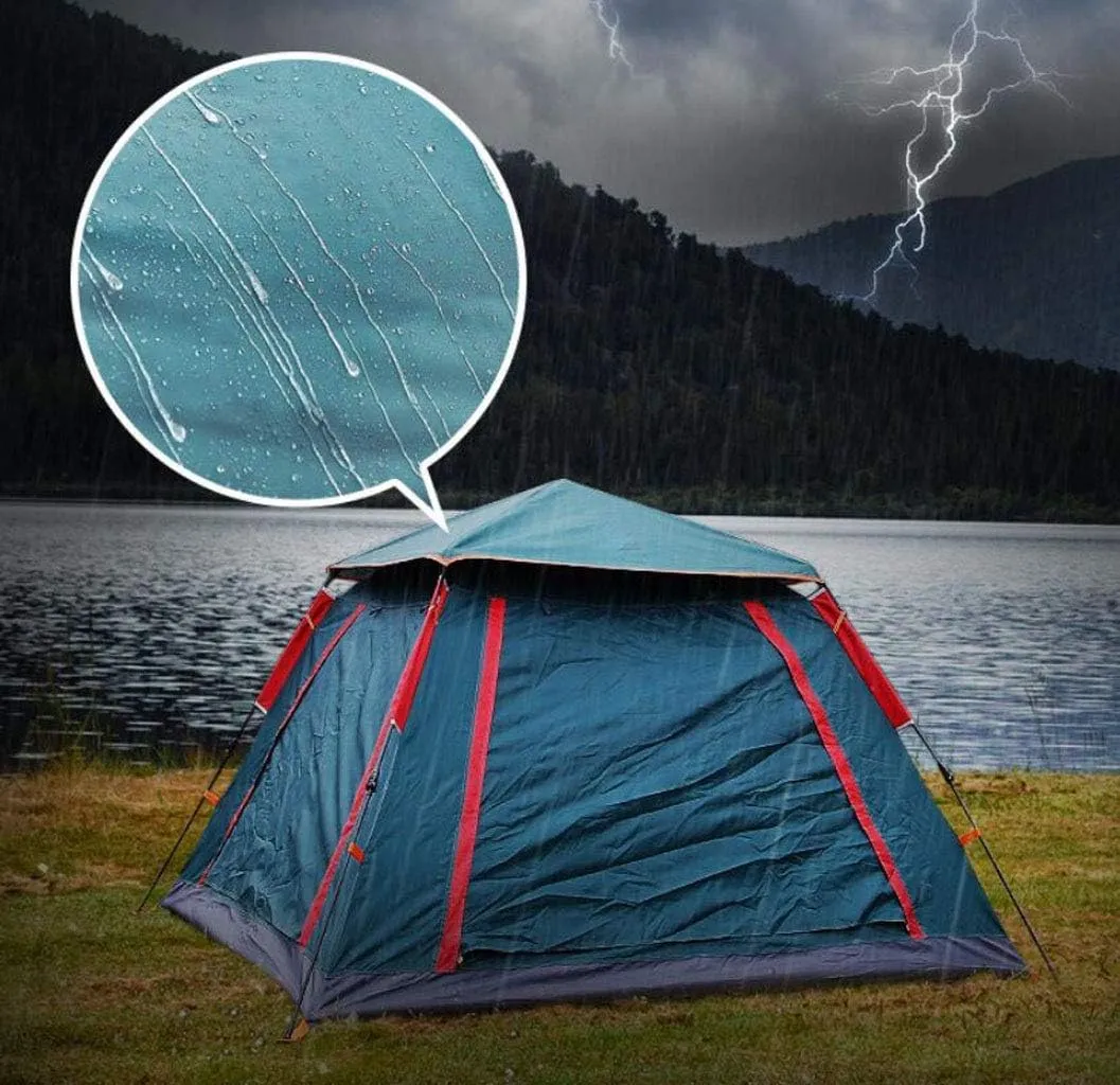 Large Outdoor Camping Tent 3-4 People Pop Up Tent Thick Sunscreen Canopy Automatic Tent Family Parties Travelling