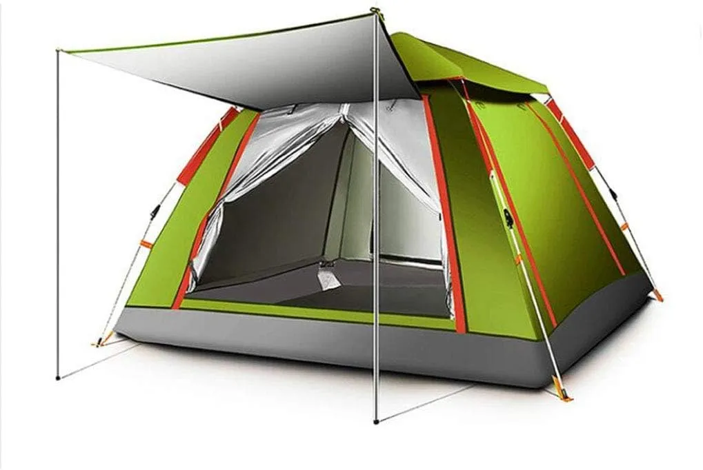 Large Outdoor Camping Tent 3-4 People Pop Up Tent Thick Sunscreen Canopy Automatic Tent Family Parties Travelling