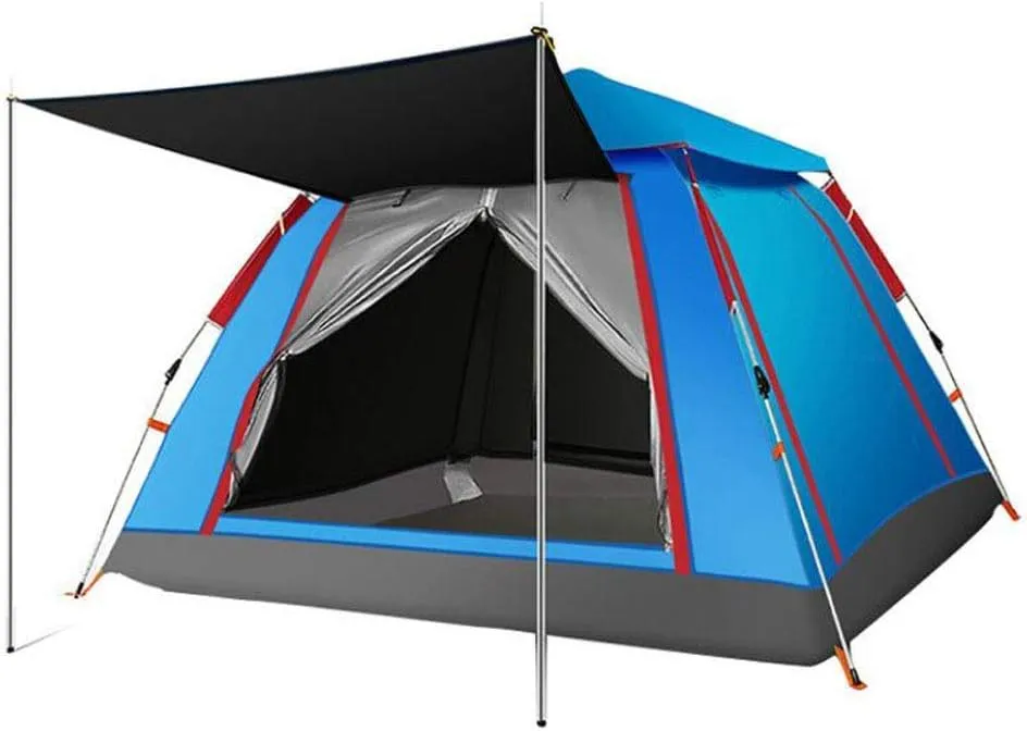 Large Outdoor Camping Tent 3-4 People Pop Up Tent Thick Sunscreen Canopy Automatic Tent Family Parties Travelling