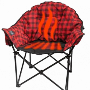 Lazy Bear HEATED Chairw/ Power Bank - Red/Black - By Kuma Outdoor Gear
