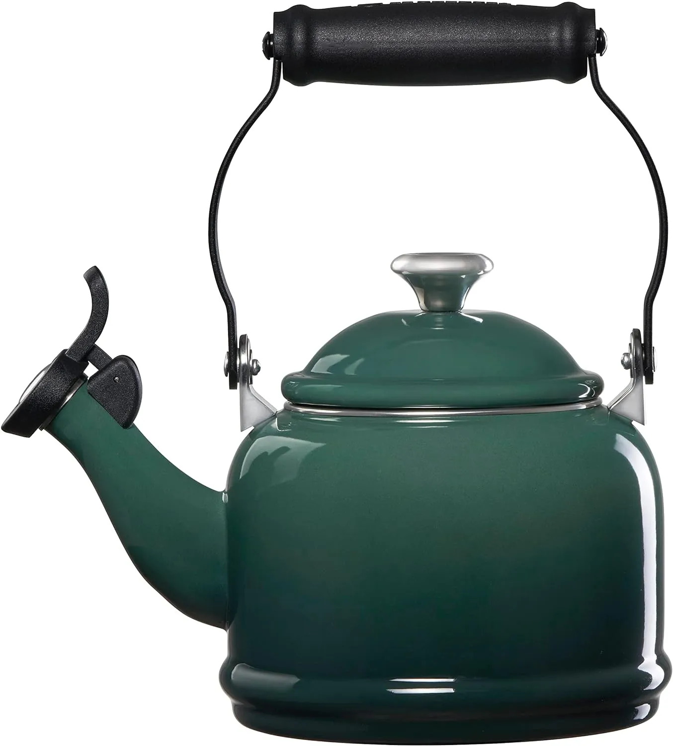 Le Creuset Enamel On Steel Demi Tea Kettle with Metal Finishes, 1.25 qt, Artichaut