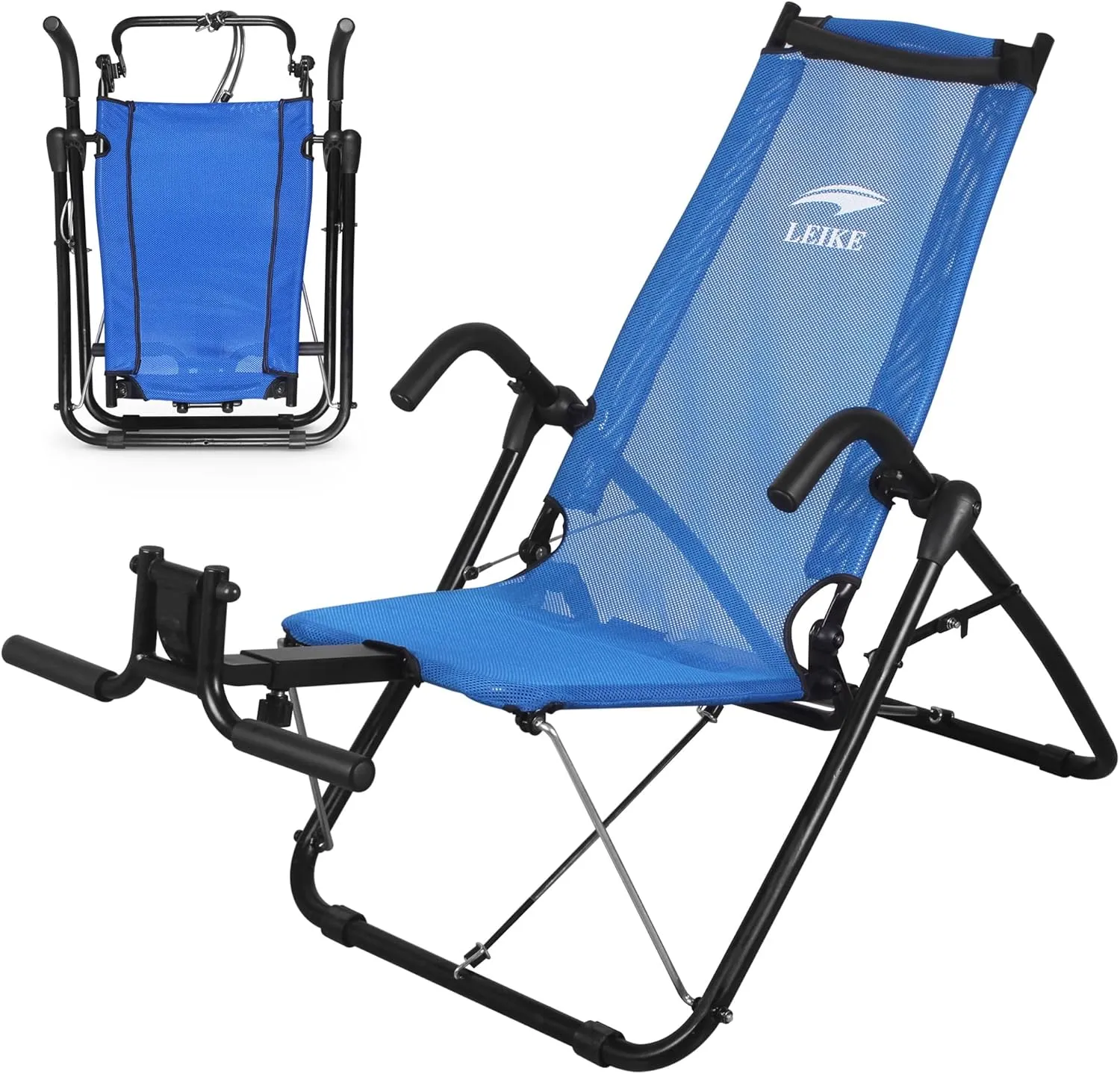 Leikefitness Ab Exercise Chair Core Strengthening Lightweight Foldable Sport Abdominal Exerciser Strength Training Inversion Equipment AB3900(Blue)