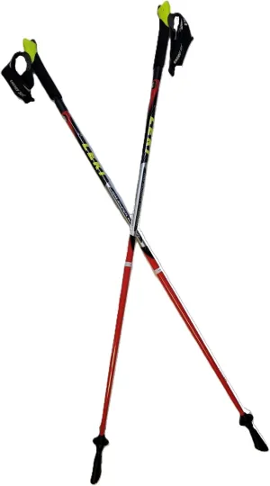 LEKI Nordic Walking Speed Pacer Vario Ultra Lightweight Carbon Poles Red 110cm