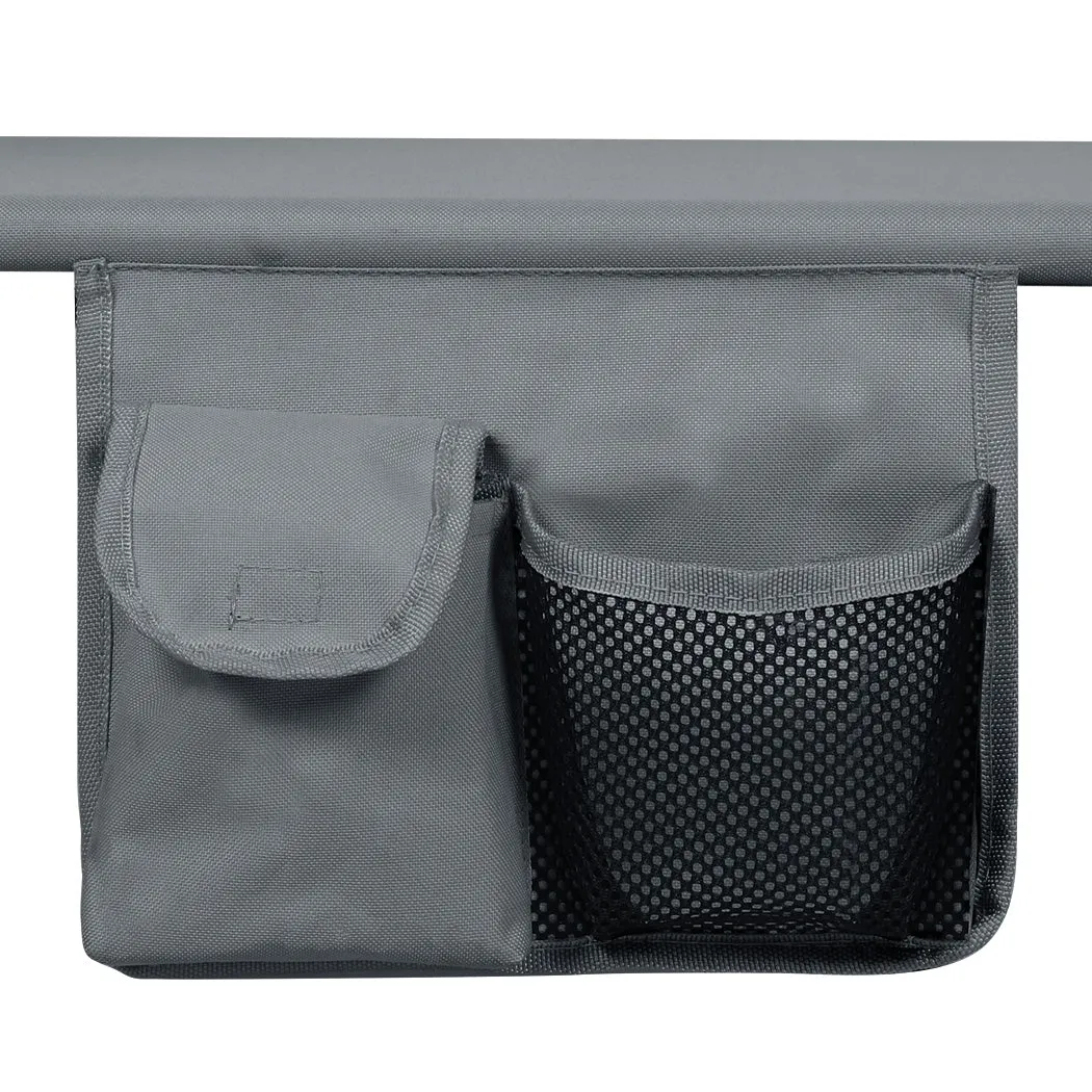 Levede Foldable Lounge Chairs with Canopy Grey-NSW_Rural