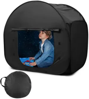 Lnrueg Sensory Tent for Kids, 35 x 35 x 35in Sensory Calm Corner with Adhesive Door, Blackout Play Tent Calming Hideout to Reduce Anxiety & Improve Focus