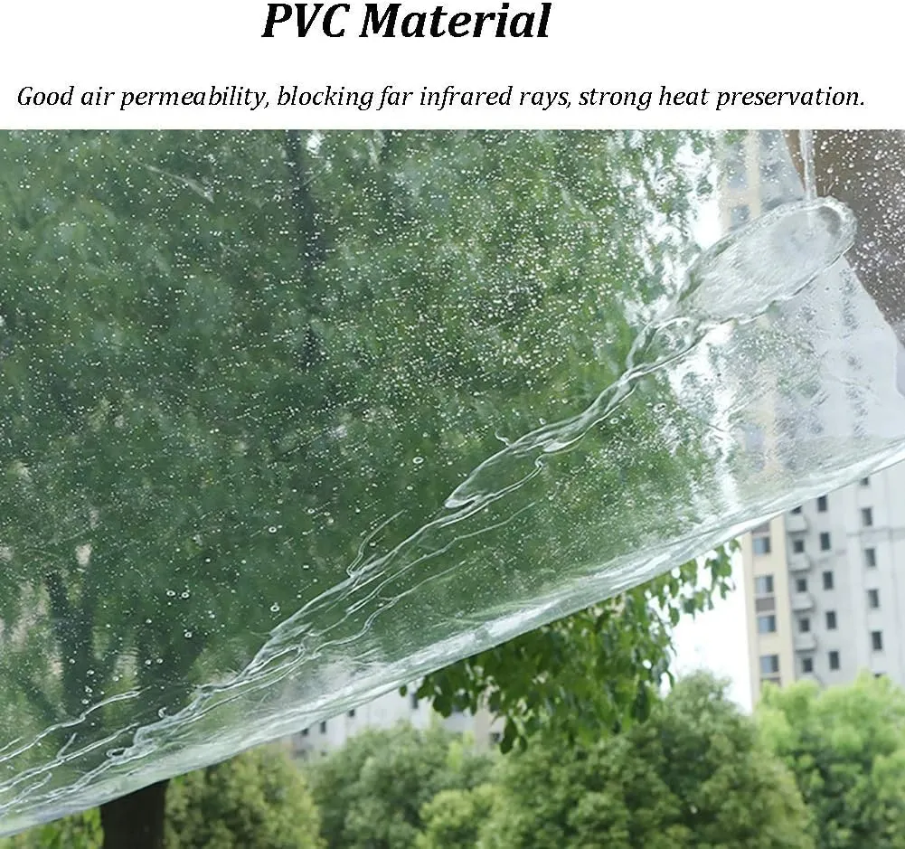 LXB Outdoor Multipurpose Tarpaulin-Tarpaulin PVC Waterproof Transparent Rainproof Cloth W/Reinforced Edges Eyelets for Sun Room/Balcony/Window/Garden,1.8Mx3M