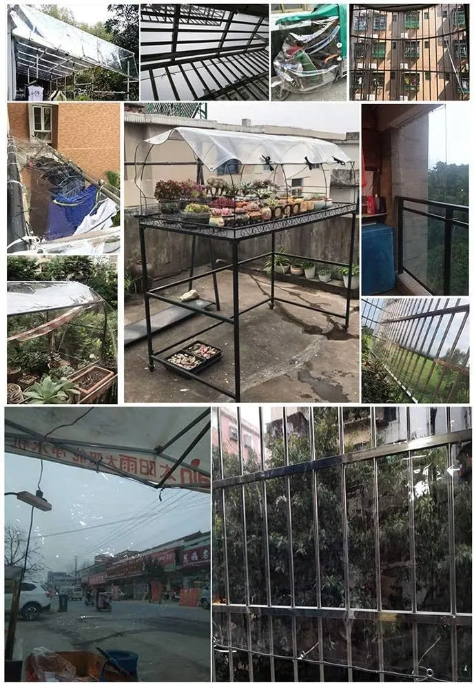 LXB Outdoor Multipurpose Tarpaulin-Tarpaulin PVC Waterproof Transparent Rainproof Cloth W/Reinforced Edges Eyelets for Sun Room/Balcony/Window/Garden,1.8Mx3M