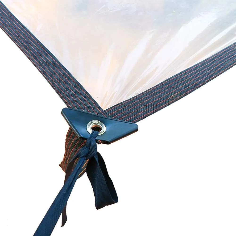 LXB Outdoor Multipurpose Tarpaulin-Waterproof Clear Tarp with Reinforced Corners, Transparent Greenhouse Film 4-Mil, Succulents Open Storage/Garden Tent,1Mx2M