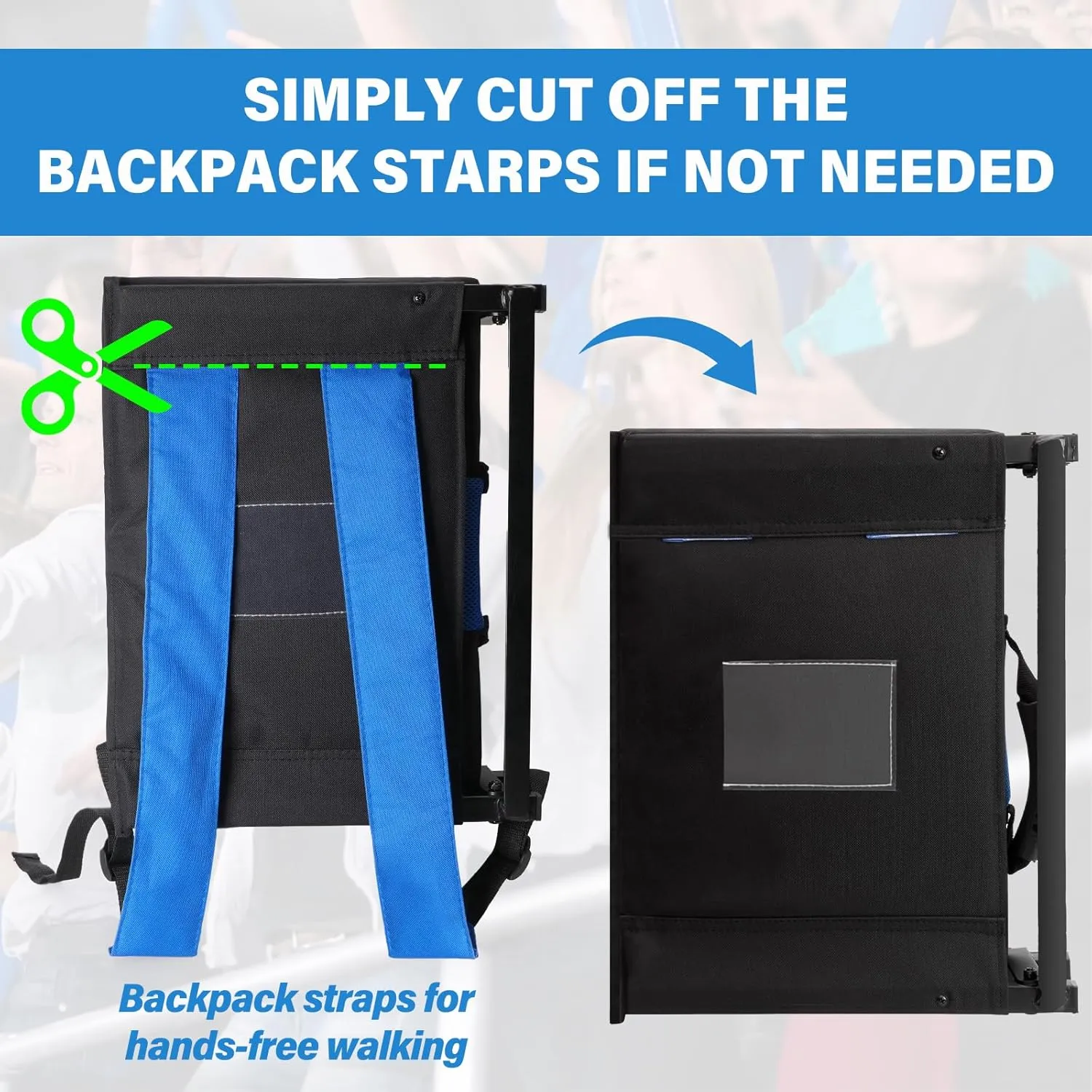 M KARMATER Stadium Seat,Portable Stadium seat Cushion with Back Support,Padded Folding Comfort Stadium Chair with Shoulder Strap,Bleacher Chairs Perfect for Sports Events
