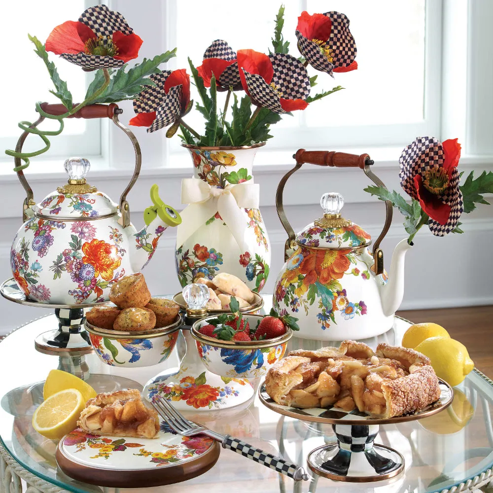 MacKenzie-Childs Flower Market Tea Kettle - White