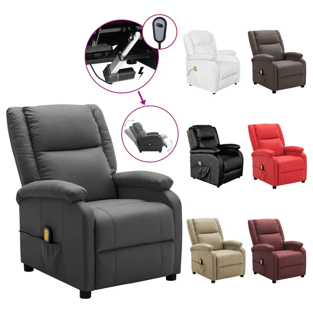 Massage Chair Massaging Recliner Push Chair for Elderly Faux Leather