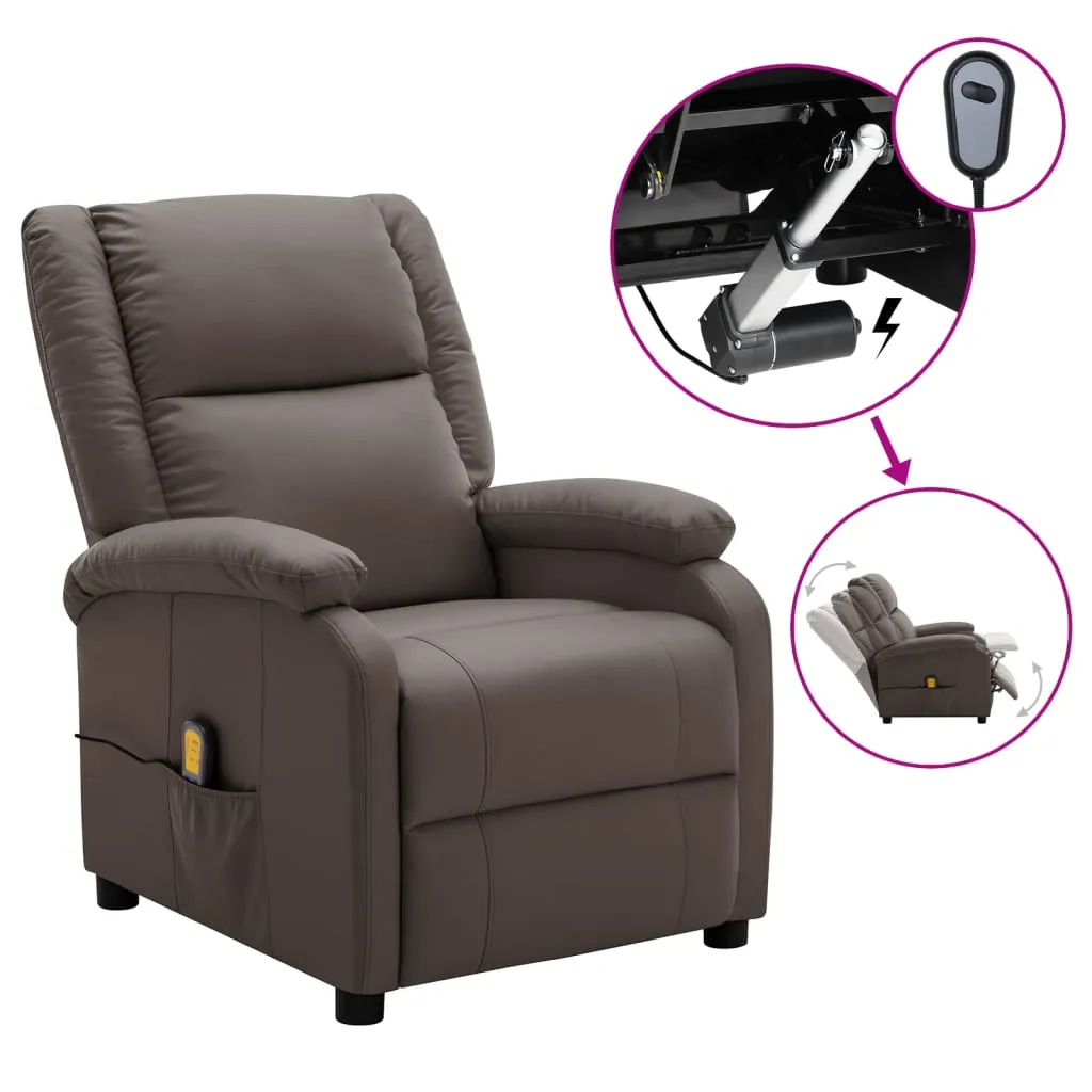 Massage Chair Massaging Recliner Push Chair for Elderly Faux Leather