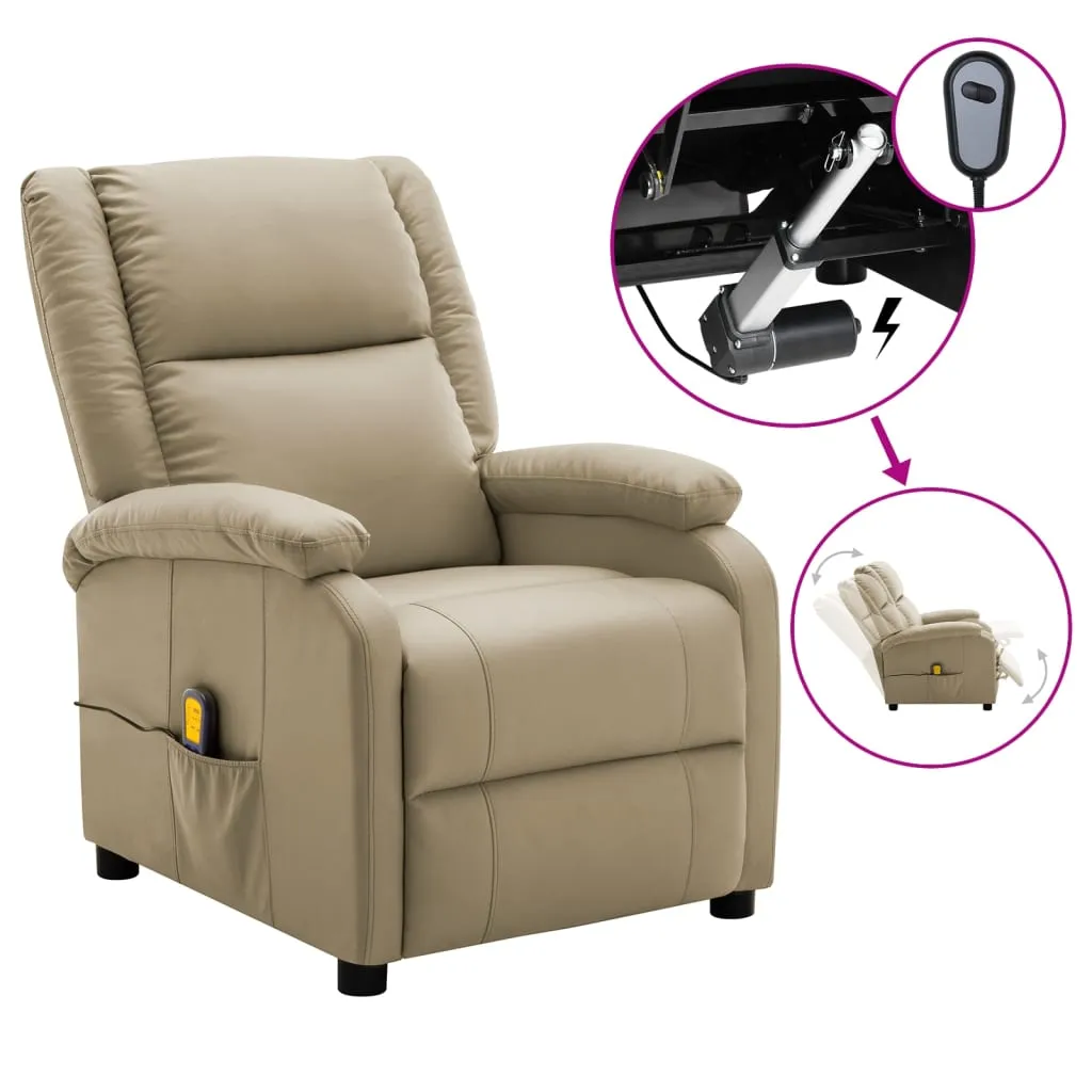 Massage Chair Massaging Recliner Push Chair for Elderly Faux Leather