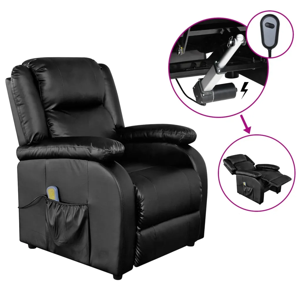 Massage Chair Massaging Recliner Push Chair for Elderly Faux Leather