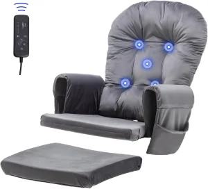 Massage Glider Rocker Replacement Cushions with Storage Pocket, 5PCS, Soft Velvet Thickened, Washable Non Slip, Universal for Use in Glider Rocking Chair, Dark Grey