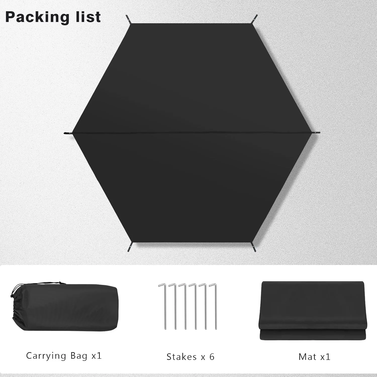MASTERCANOPY Hexagonal Tent Footprint, 10x10FT Camping Footprint with Storage Bag
