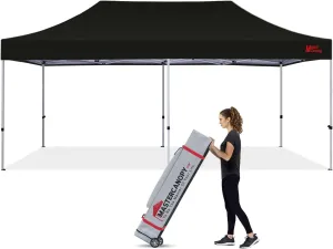 MASTERCANOPY Pop Up Canopy Tent Commercial 10x20 Instant Shelter (Black)