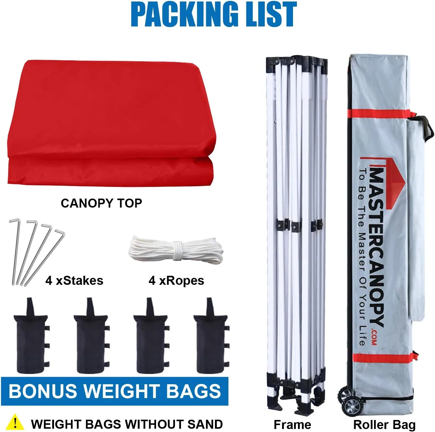 MASTERCANOPY Pop Up Canopy Tent Commercial Grade 10x10 Instant Shelter (Red)