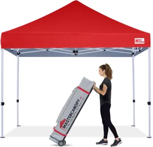 MASTERCANOPY Pop Up Canopy Tent Commercial Grade 10x10 Instant Shelter (Red)