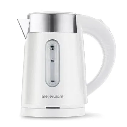 Mellerware Kettle Double Wall Cordless Stainless Steel 0.8L Siena Compact White 22008WH
