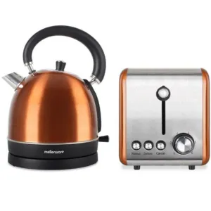 Mellerware Pack 2 Piece Set Stainless Steel Kettle And Toaster Copper
