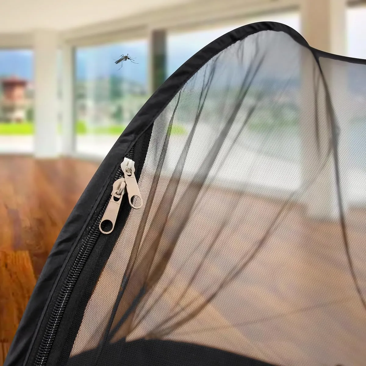 Mengersi Mosquito Net Pop Up Tent for Outdoor Camping,Mosquito Net for Twin Bed Easy and Fast Installation Tent Camping Tent Bug Net,Insect Screen (Black, Large)