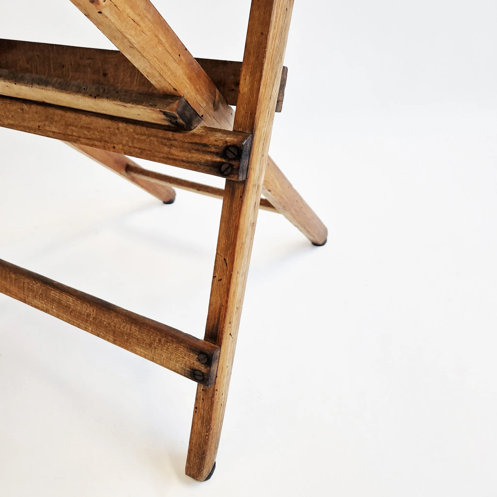 Mid-century Italian wooden folding chair