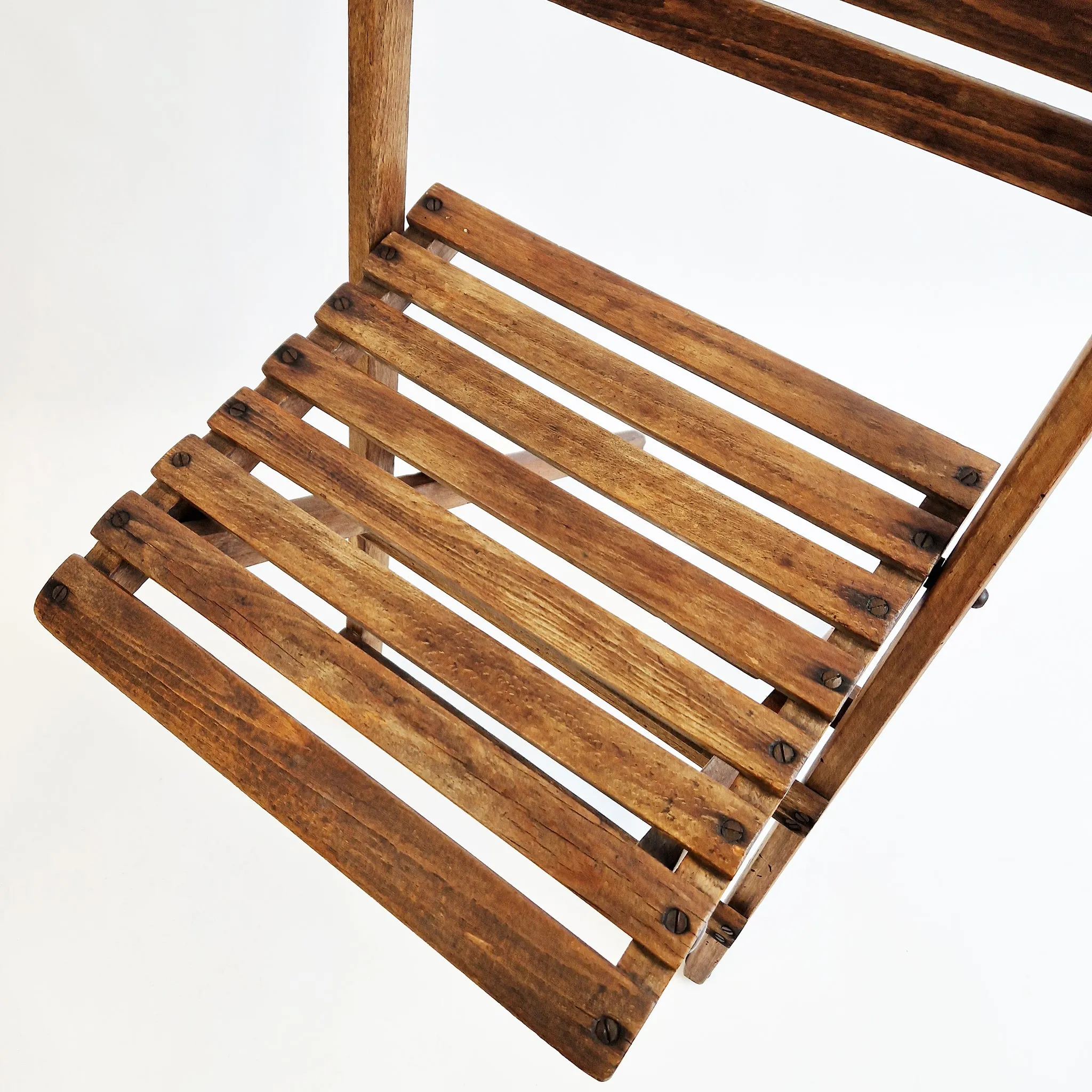 Mid-century Italian wooden folding chair