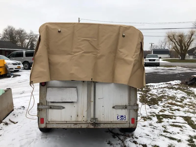 Military Grade Trailer Top Cargo Cover Tarp Color Tan -  P/N8382966-1