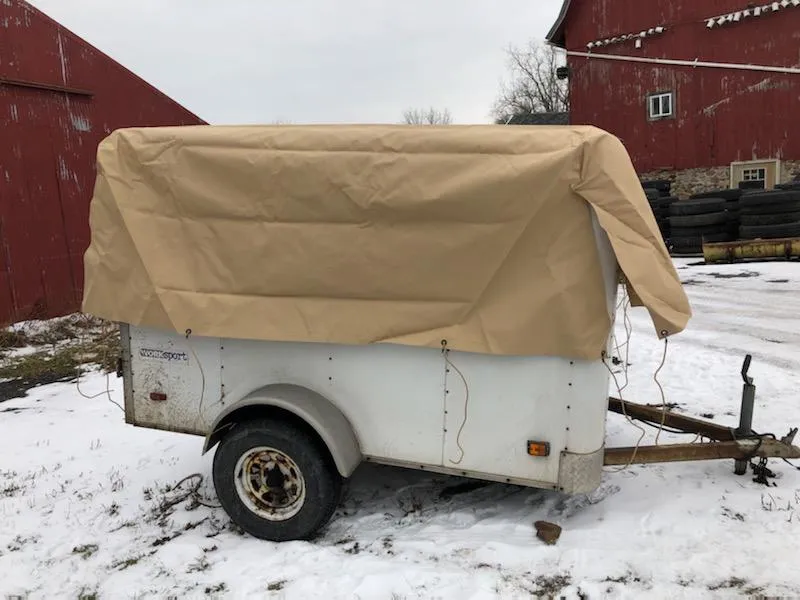 Military Grade Trailer Top Cargo Cover Tarp Color Tan -  P/N8382966-1