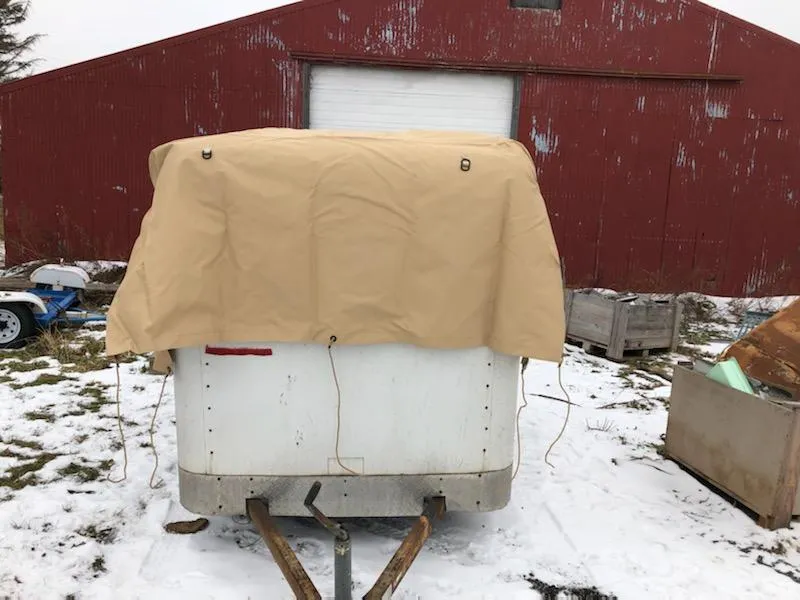 Military Grade Trailer Top Cargo Cover Tarp Color Tan -  P/N8382966-1