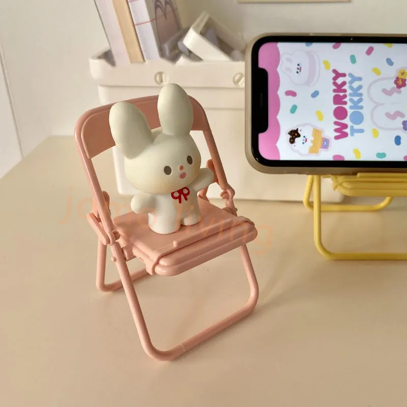 Mini Cute Phone Stand Holder Foldable Tablet Holder Pastel Mini Chair Mobile Phone Holder