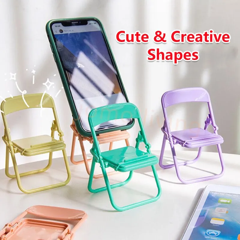 Mini Cute Phone Stand Holder Foldable Tablet Holder Pastel Mini Chair Mobile Phone Holder
