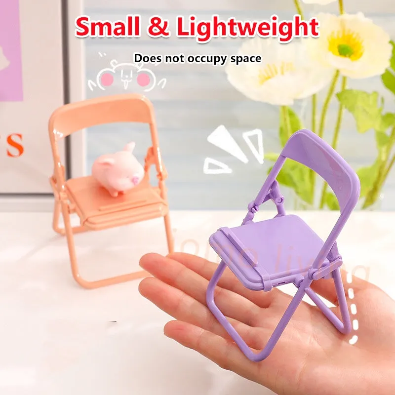 Mini Cute Phone Stand Holder Foldable Tablet Holder Pastel Mini Chair Mobile Phone Holder