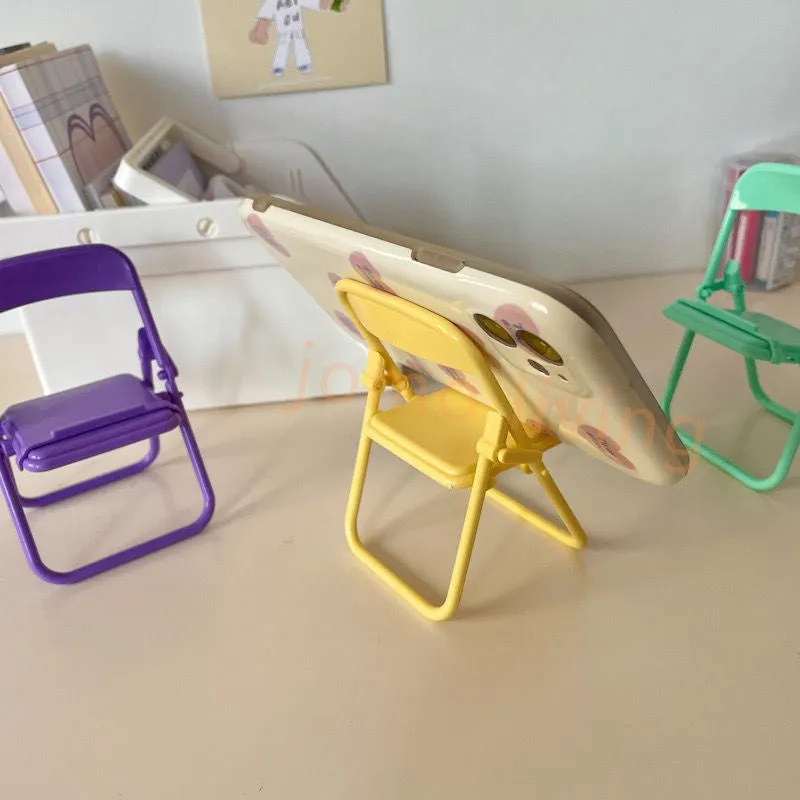 Mini Cute Phone Stand Holder Foldable Tablet Holder Pastel Mini Chair Mobile Phone Holder