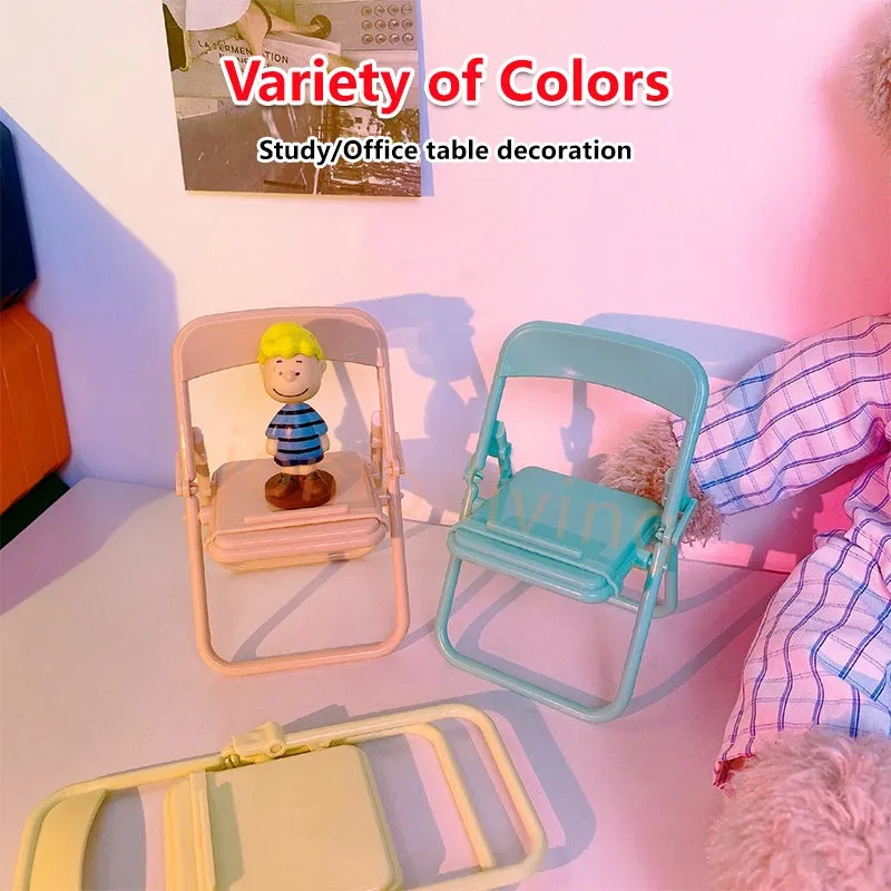 Mini Cute Phone Stand Holder Foldable Tablet Holder Pastel Mini Chair Mobile Phone Holder