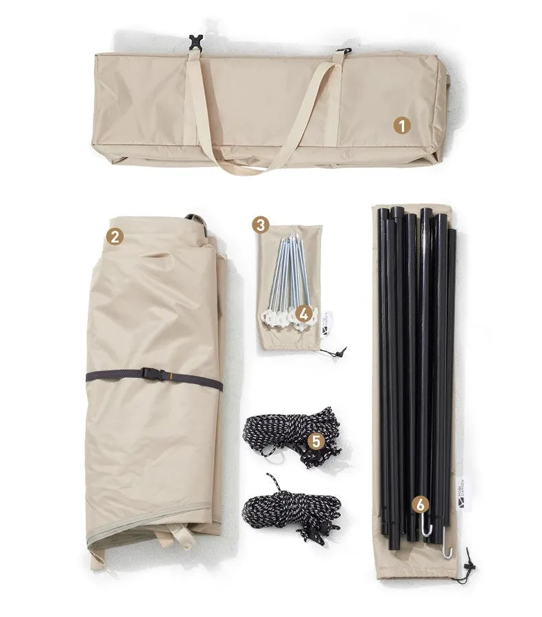 Mobi Garden Jun Ting 530 Black Coating 4-6 person Tarp - White