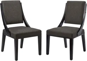Modway EEI-4553-GRY Cambridge Upholstered Fabric Dining Chairs - Set of 2, Gray