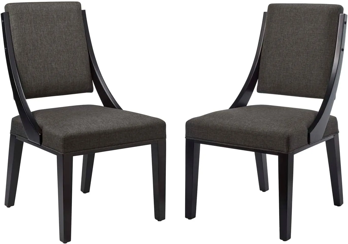Modway EEI-4553-GRY Cambridge Upholstered Fabric Dining Chairs - Set of 2, Gray