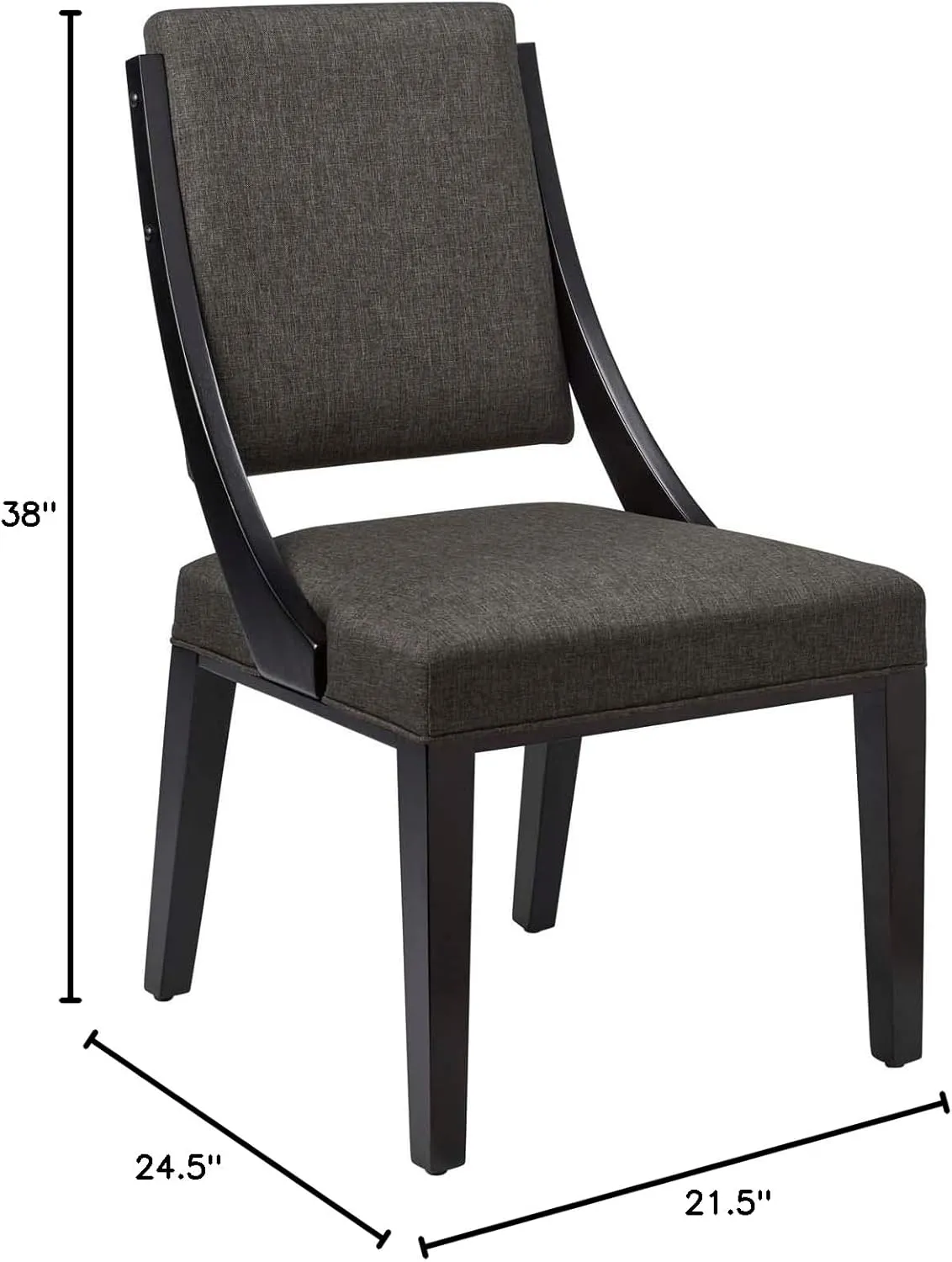 Modway EEI-4553-GRY Cambridge Upholstered Fabric Dining Chairs - Set of 2, Gray