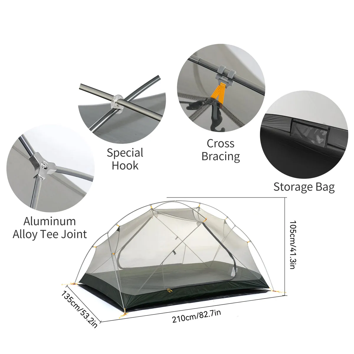 Mongar 2 People Camping Tent 210T