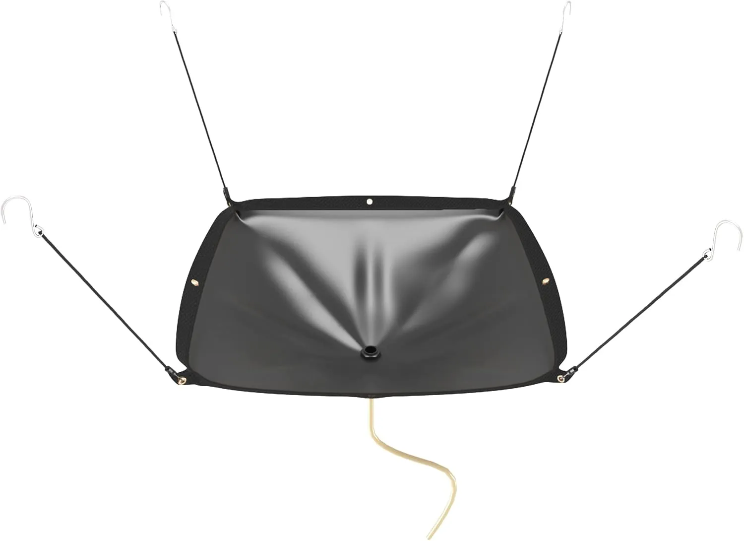 MOOFI Ceiling Roof Leak Drip Diverter Tarp Heavy Duty Ceiling Leak Diverter Rain Drain Tarp with Drainage Black 3' x 3'