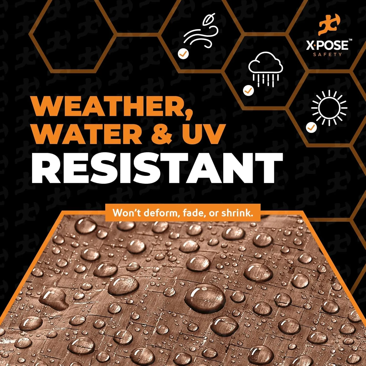 Multipurpose Protective Cover Brown Poly Tarp 40' x 60' - Durable, Water Resistant, Weather Resistant - 5 Mil Thick Polyethylene - by Xpose Safety