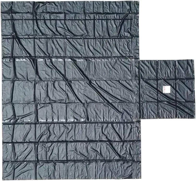 Mytee Products 16' x 27' Flatbed Truck 14 Oz Superlight Steel Tarp with 4 FT Drop - Black Heavy Duty Vinyl Waterproof Tarp for Trailers to Protect Cargo from Wind, Rain, Snow and Sun