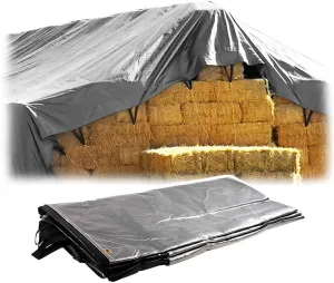 Mytee Products 28' x 48' Heavy Duty 8oz Hay Tarps Silver Black 14.5 mil Waterproof